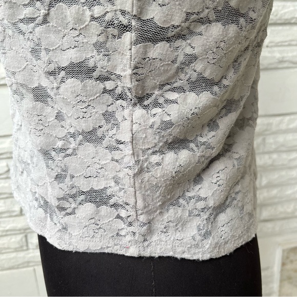 Grey Sheer Net Short Top - Picture 3 of 8